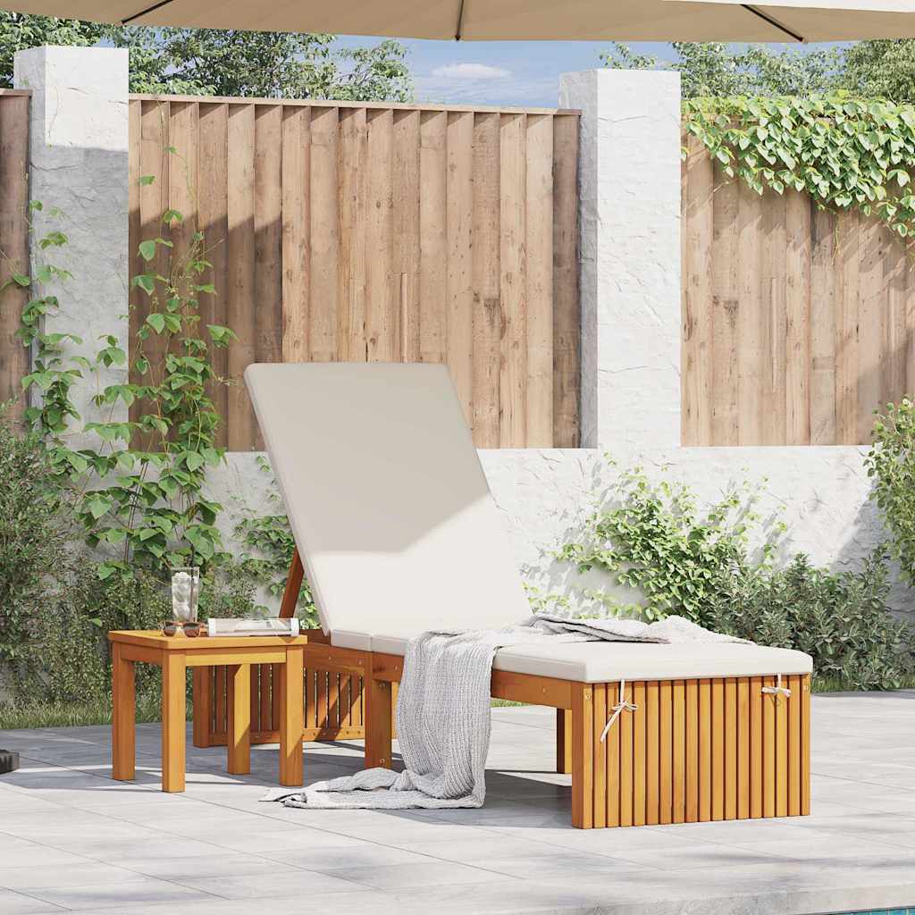 Sonnenliege Öl-Natur 200 x 55 x 94 cm Massivholz Akazie