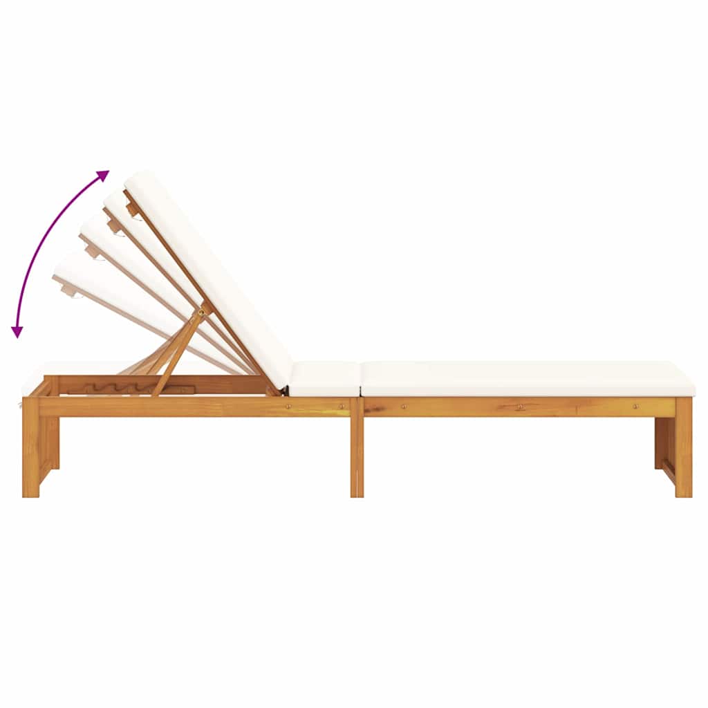 Sonnenliege Öl-Natur 200 x 55 x 94 cm Massivholz Akazie
