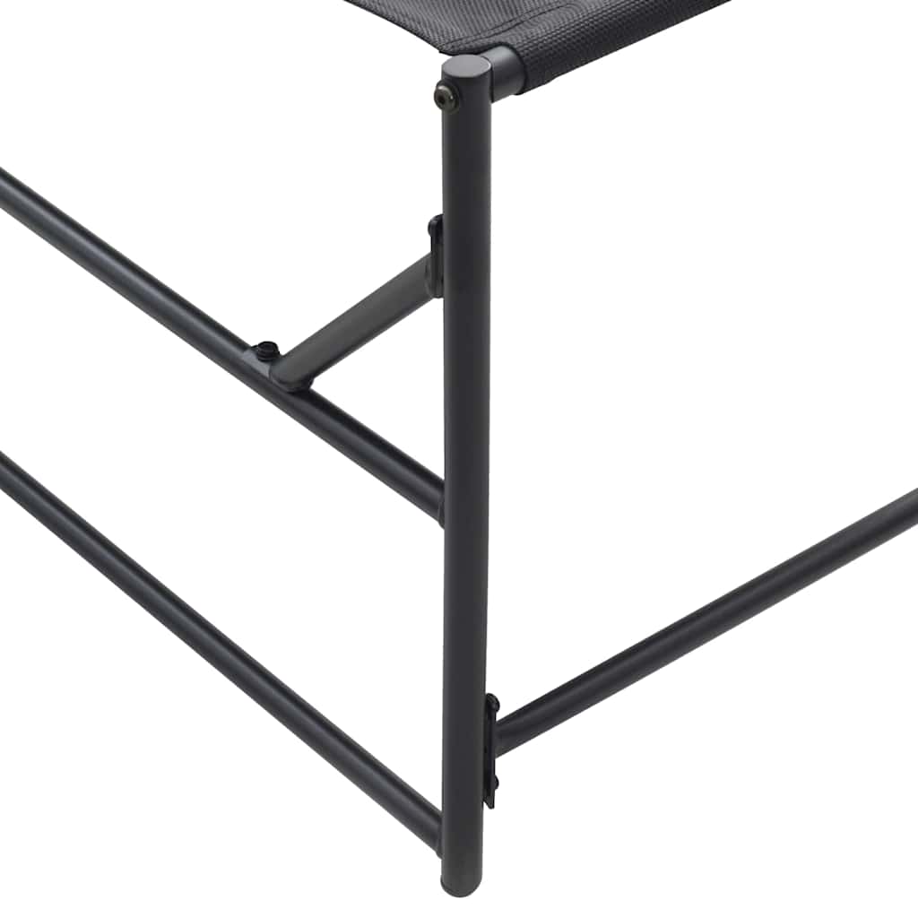 Gartenliegestuhl 2 pcs Schwarz Pulverbeschichteter Stahl