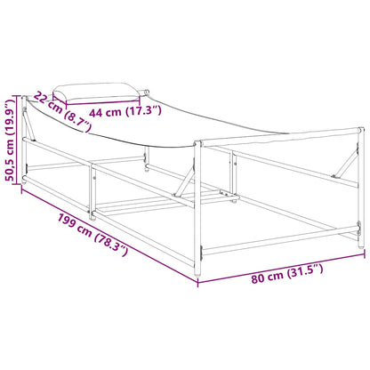 Gartenliegestuhl 2 pcs Schwarz Pulverbeschichteter Stahl