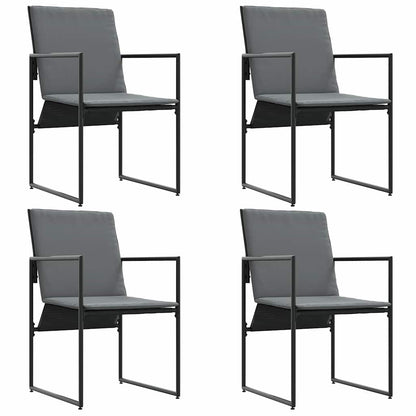 vidaXL Stuhl mit Kissen 4 pcs Schwarz und Anthrazit Textilene