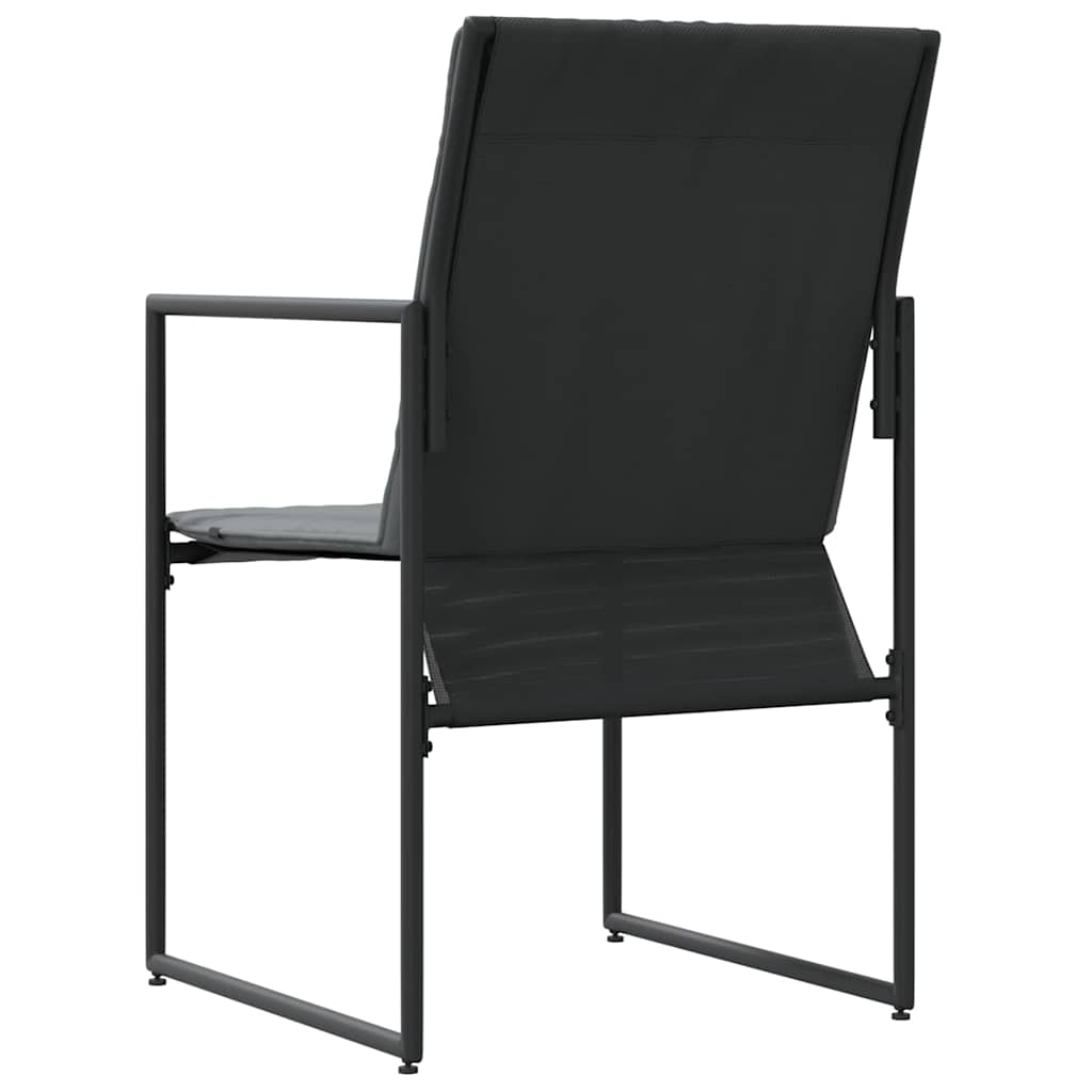 vidaXL Stuhl mit Kissen 4 pcs Schwarz und Anthrazit Textilene