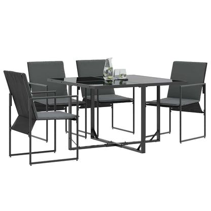 vidaXL Stuhl mit Kissen 4 pcs Schwarz und Anthrazit Textilene