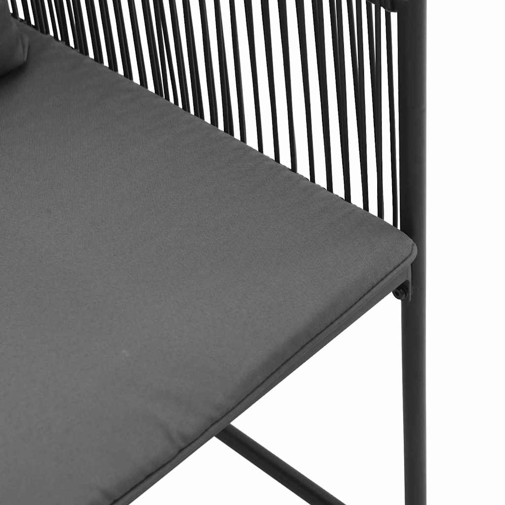vidaXL Stuhl mit Kissen 4 pcs Schwarz und Anthrazit PE-Rattan