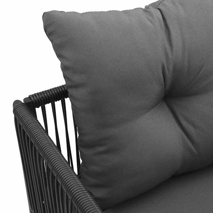 vidaXL Stuhl mit Kissen 4 pcs Schwarz und Anthrazit PE-Rattan