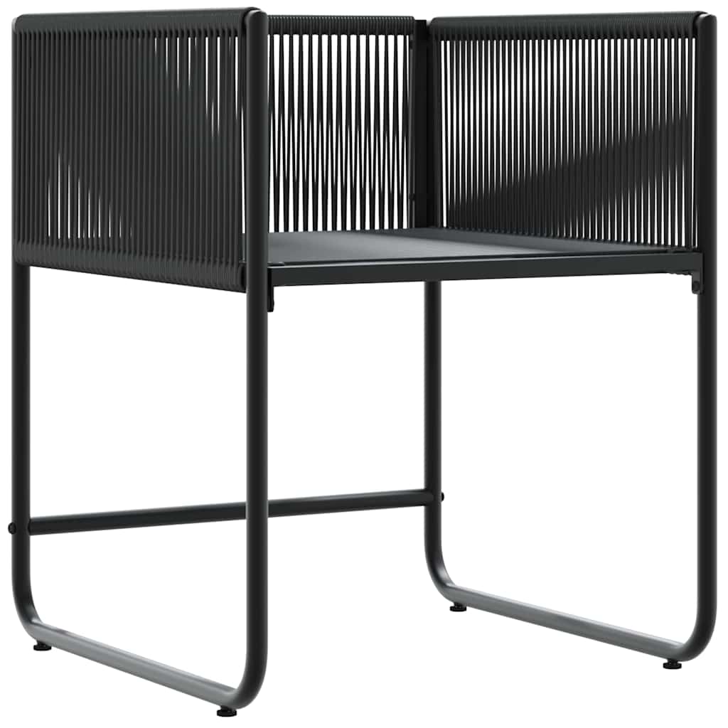 vidaXL Stuhl mit Kissen 4 pcs Schwarz und Anthrazit PE-Rattan