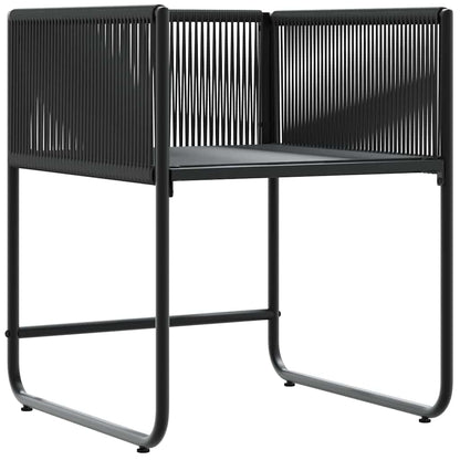 vidaXL Stuhl mit Kissen 4 pcs Schwarz und Anthrazit PE-Rattan