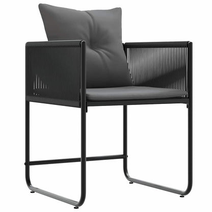 vidaXL Stuhl mit Kissen 4 pcs Schwarz und Anthrazit PE-Rattan
