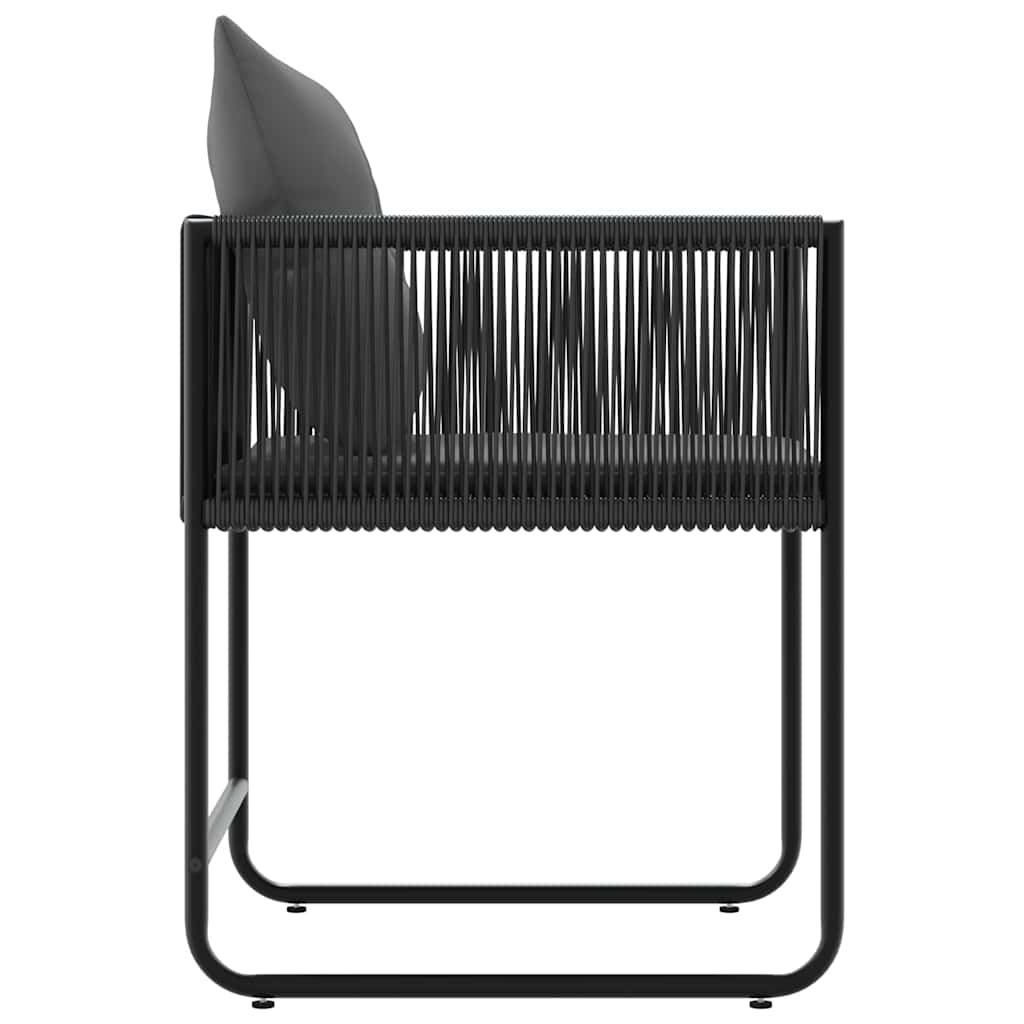 vidaXL Stuhl mit Kissen 4 pcs Schwarz und Anthrazit PE-Rattan
