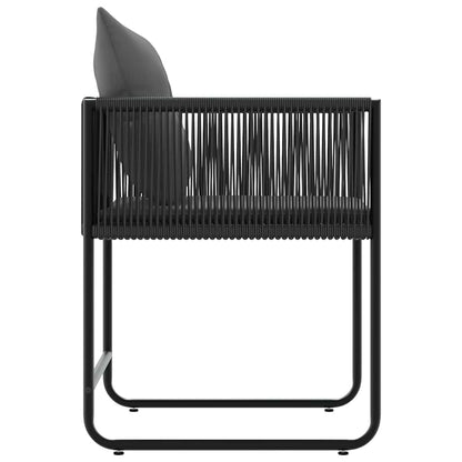 vidaXL Stuhl mit Kissen 4 pcs Schwarz und Anthrazit PE-Rattan