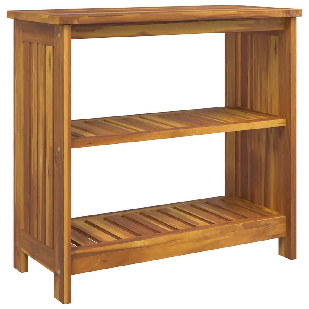 Garten-Schrank mit Regal Natur 75 x 35 x 70cm Massivholz Akazie