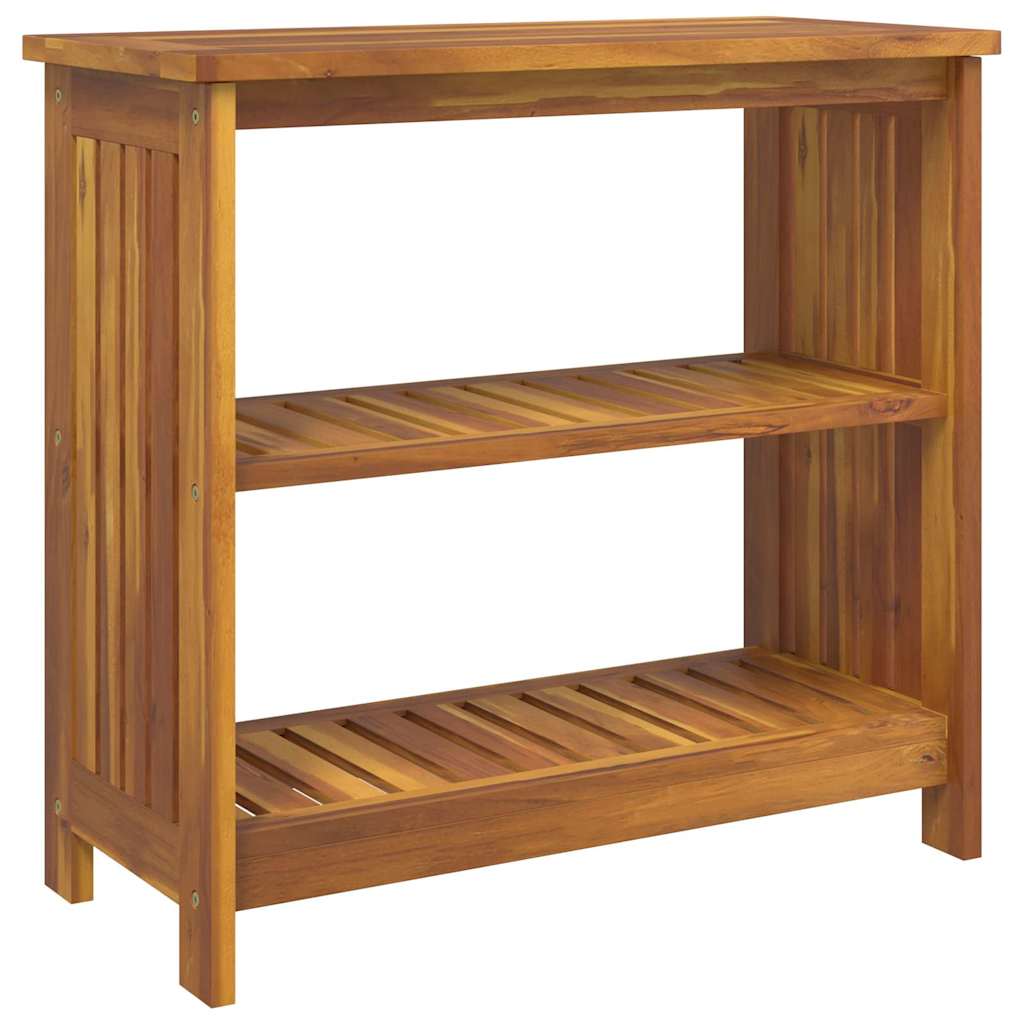 Garten-Schrank mit Regal Natur 75 x 35 x 70cm Massivholz Akazie