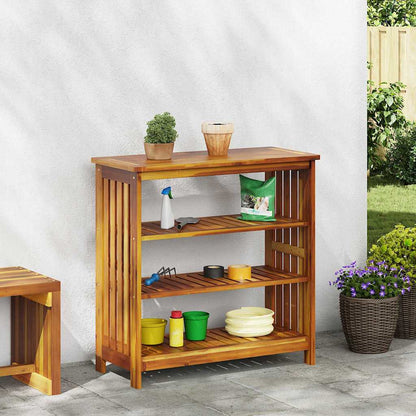 vidaXL Garten-Schrank mit Regal Natur 90 x 40 x 90cm Massivholz Akazie