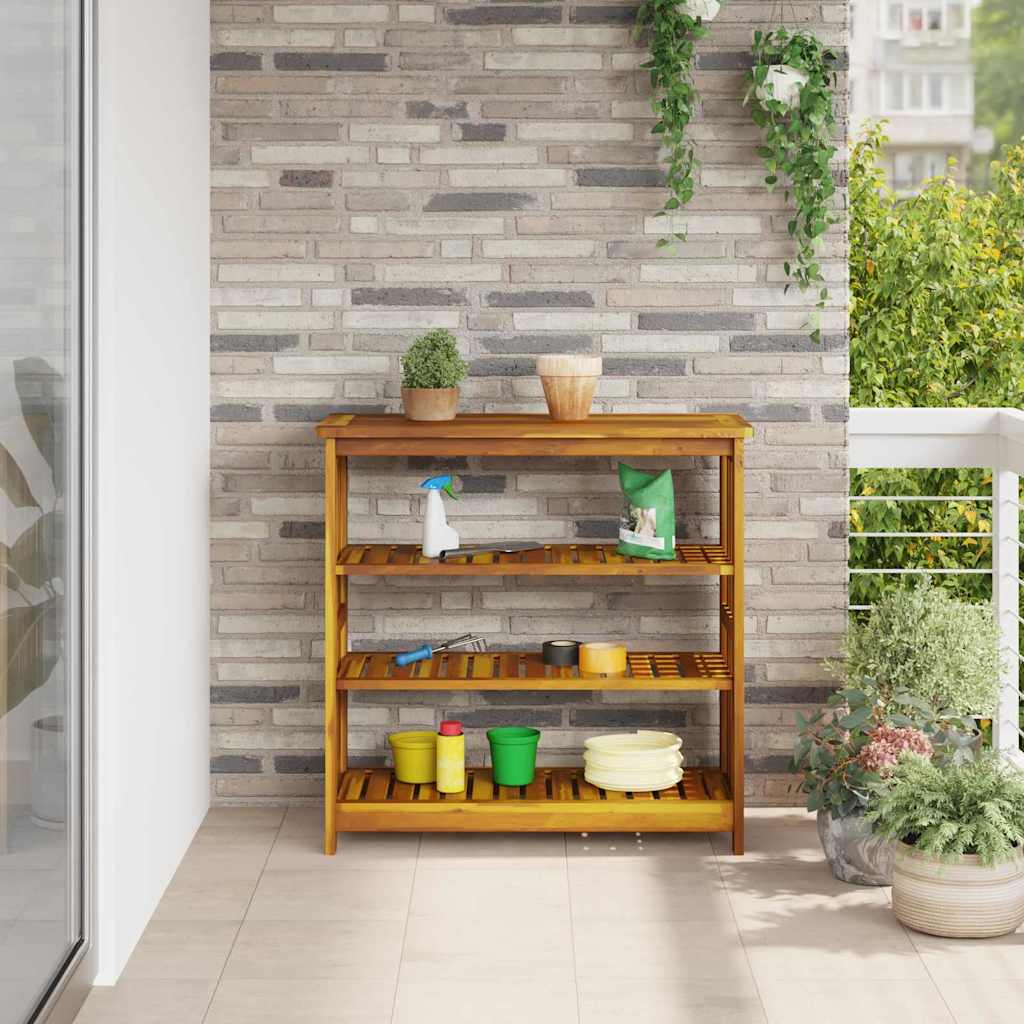 vidaXL Garten-Schrank mit Regal Natur 90 x 40 x 90cm Massivholz Akazie