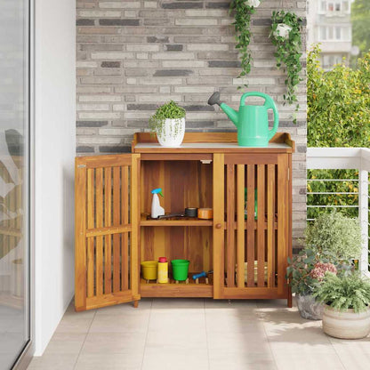 vidaXL Garten-Schrank Natur 93 x 41,5 x 98 cm Massivholz Akazie