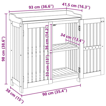 vidaXL Garten-Schrank Natur 93 x 41,5 x 98 cm Massivholz Akazie