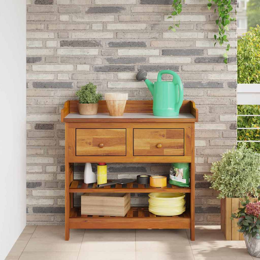 vidaXL Garten-Schrank Natur 78 x 36,5 x 78 cm Massivholz Akazie
