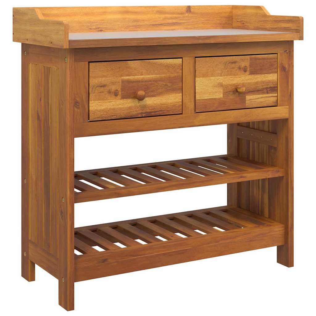 vidaXL Garten-Schrank Natur 78 x 36,5 x 78 cm Massivholz Akazie