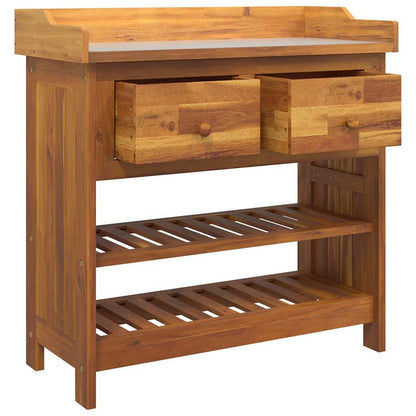 vidaXL Garten-Schrank Natur 78 x 36,5 x 78 cm Massivholz Akazie