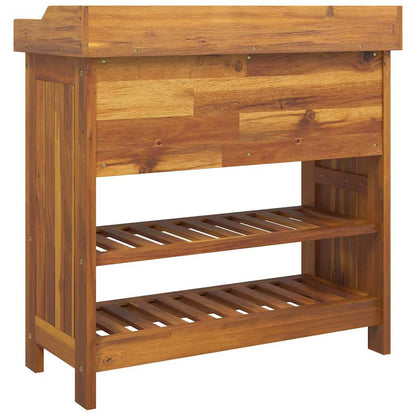 vidaXL Garten-Schrank Natur 78 x 36,5 x 78 cm Massivholz Akazie