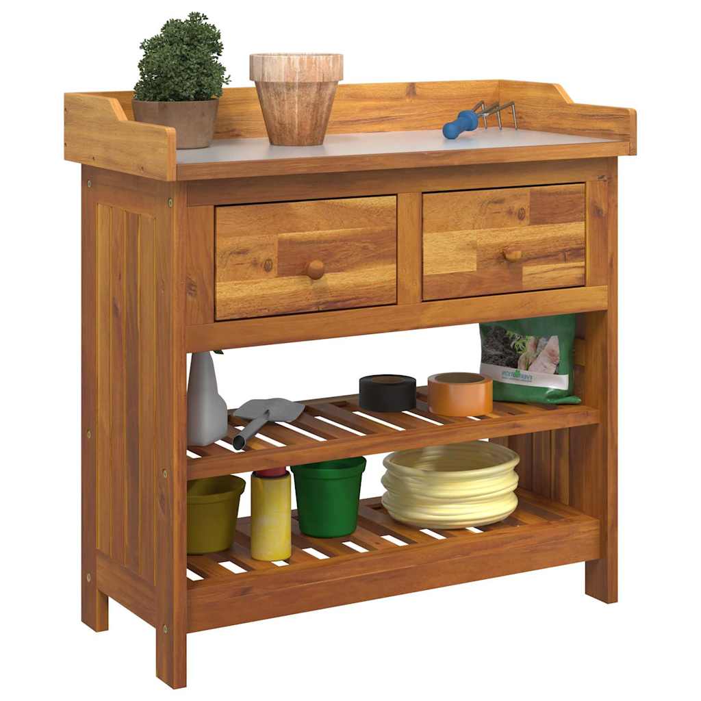 vidaXL Garten-Schrank Natur 78 x 36,5 x 78 cm Massivholz Akazie