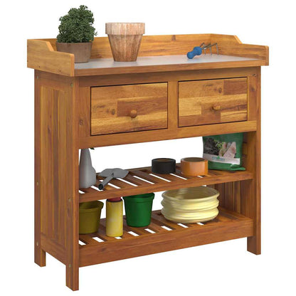 vidaXL Garten-Schrank Natur 78 x 36,5 x 78 cm Massivholz Akazie