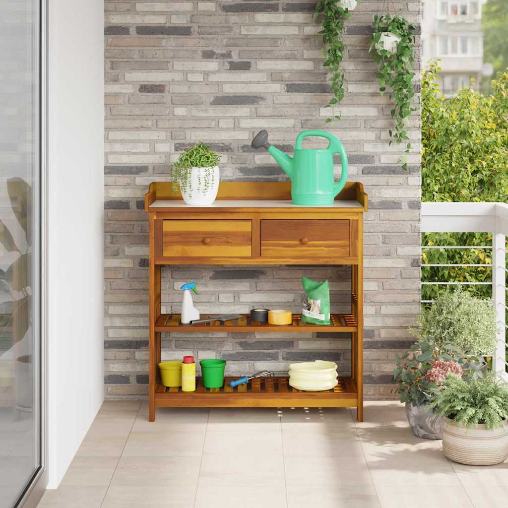 vidaXL Garten-Schrank Natur 93 x 41,5 x 98 cm Massivholz Akazie