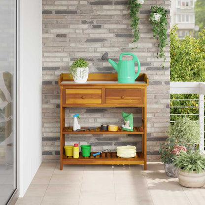 vidaXL Garten-Schrank Natur 93 x 41,5 x 98 cm Massivholz Akazie
