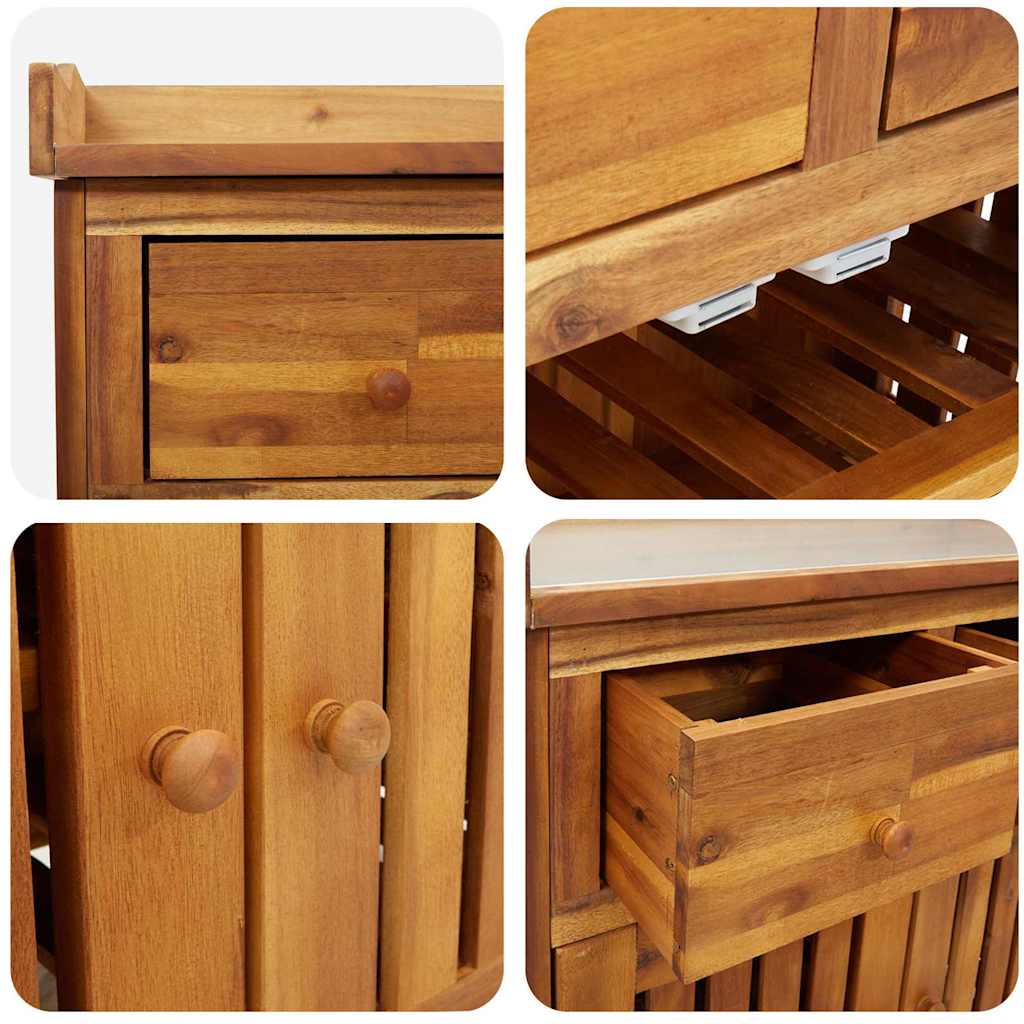 vidaXL Garten-Schrank Natur 78 x 36,5 x 78 cm Massivholz Akazie
