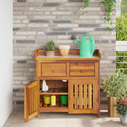 vidaXL Garten-Schrank Natur 78 x 36,5 x 78 cm Massivholz Akazie