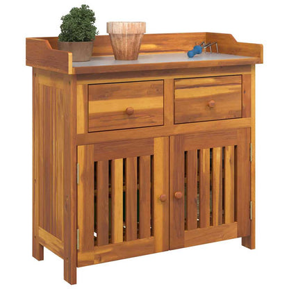 vidaXL Garten-Schrank Natur 78 x 36,5 x 78 cm Massivholz Akazie