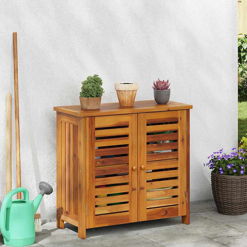 vidaXL Garten-Schrank mit Regal Natur 75 x 35 x 70cm Massivholz Akazie