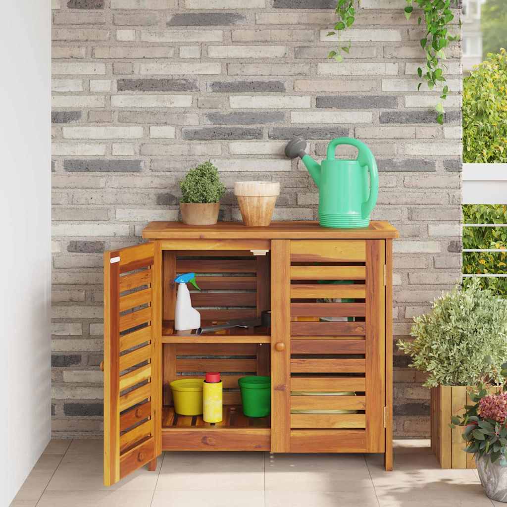 vidaXL Garten-Schrank mit Regal Natur 75 x 35 x 70cm Massivholz Akazie