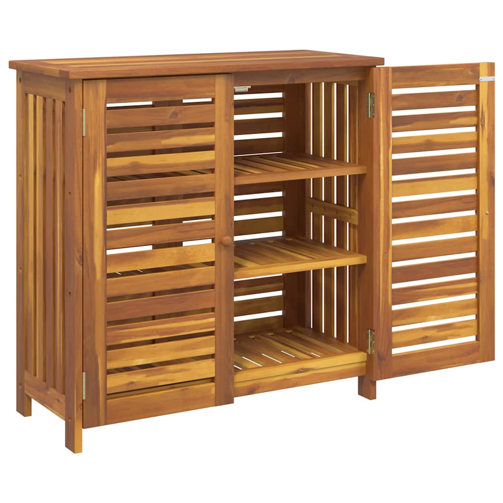 vidaXL Garten-Schrank mit Regal Natur 90 x 40 x 90cm Massivholz Akazie