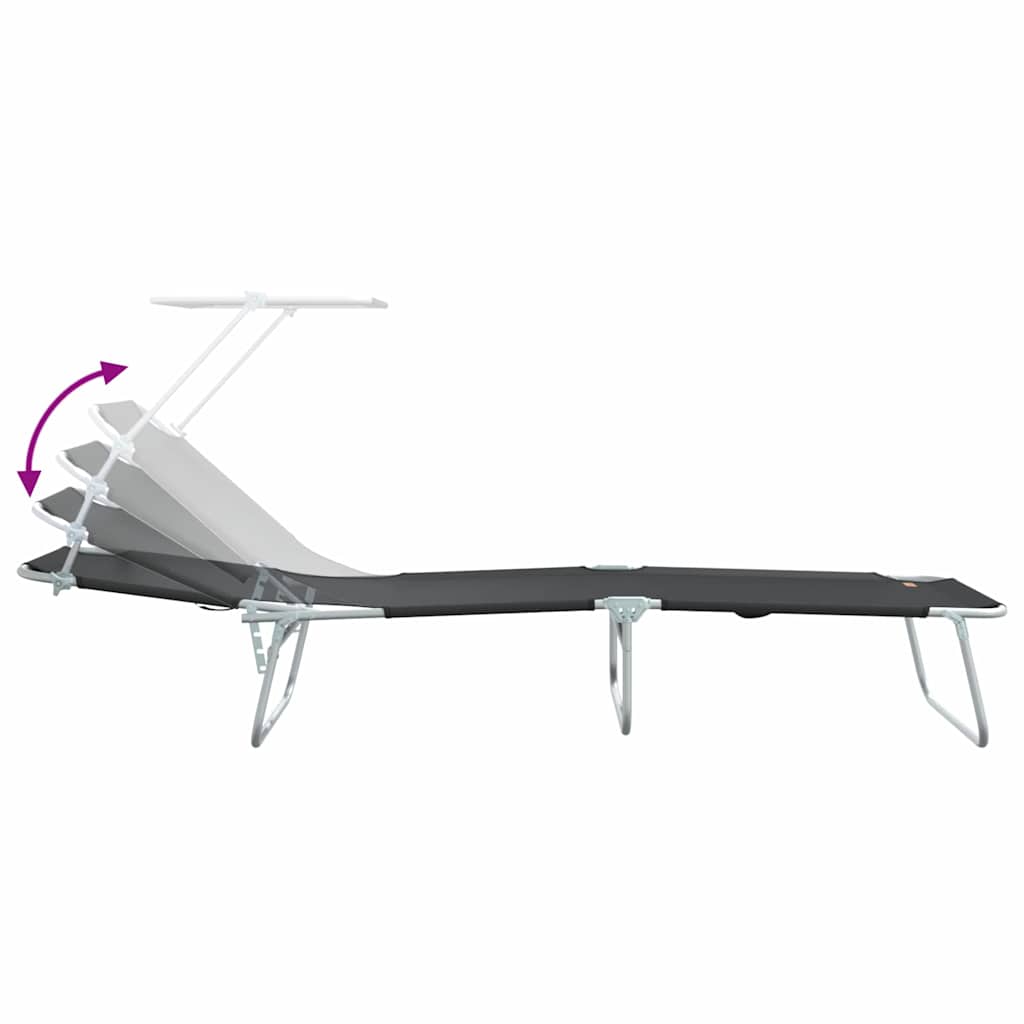 Sonnenliege 2 pcs Schwarz 58 x 188 x 77cm Polyester