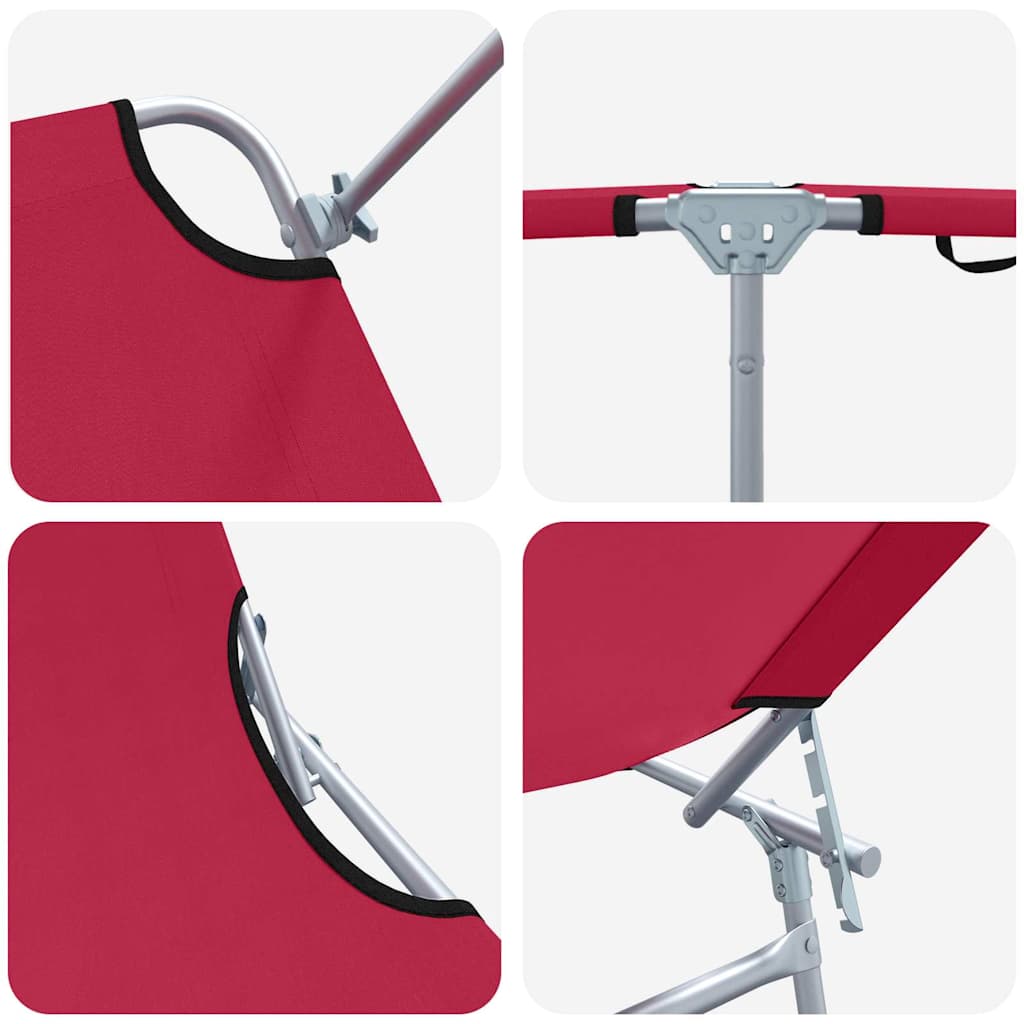 Sonnenliege 2 pcs Rot 58 x 188 x 77cm Polyester