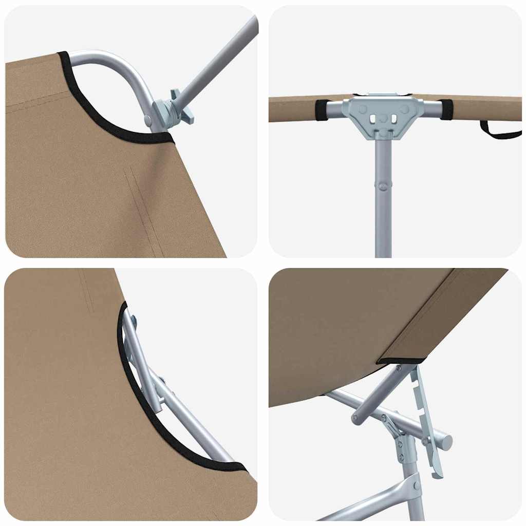 Sonnenliege 2 pcs Taupe 58 x 188 x 77cm Polyester