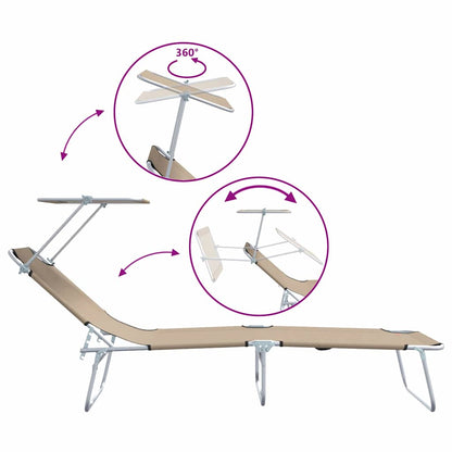 Sonnenliege 2 pcs Taupe 58 x 188 x 77cm Polyester