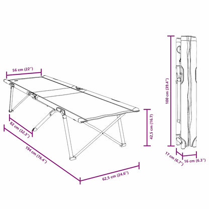 Klapp Schlafbett fürs Camping Rot 194 x 62,5 x 42,5 cm