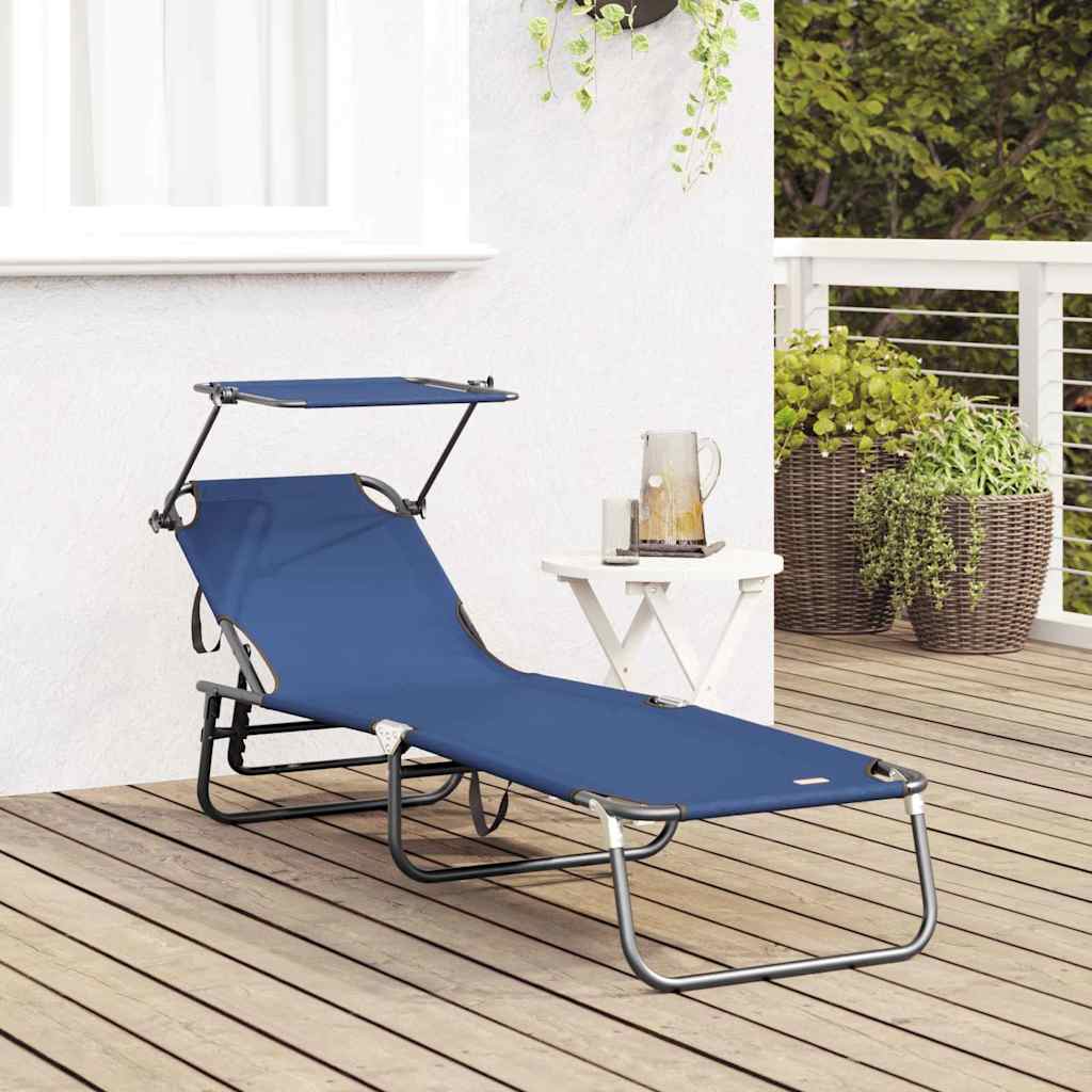 Klappbare Sonnenliege Blau 190 x 57 x 81 cm Oxford