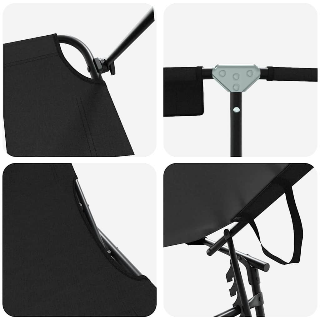 Klappbare Sonnenliege Schwarz 190 x 57 x 81 cm Oxford