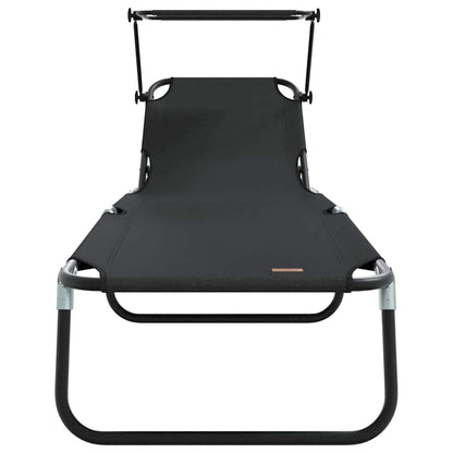 Klappbare Sonnenliege Schwarz 190 x 57 x 81 cm Oxford