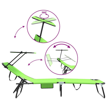 Klappbare Sonnenliege 2 pcs Grün 190 x 57 x 81 cm Oxford