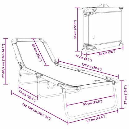 Klappbare Sonnenliege Schwarz 188 x 57 x 86,5 cm Polyester