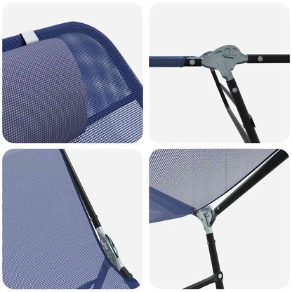 Klappbare Sonnenliege 2 pcs Marineblau 182 x 55 x 85,5 cm