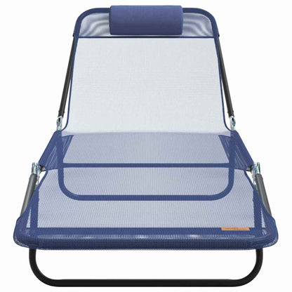 Klappbare Sonnenliege 2 pcs Marineblau 182 x 55 x 85,5 cm