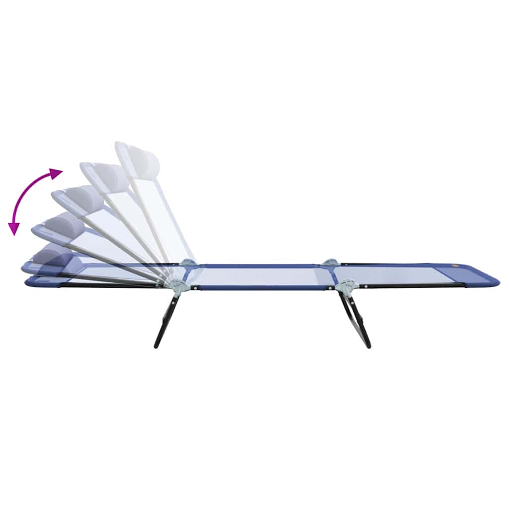 Klappbare Sonnenliege 2 pcs Marineblau 182 x 55 x 85,5 cm
