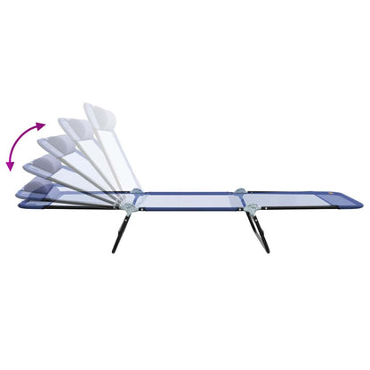 Klappbare Sonnenliege 2 pcs Marineblau 182 x 55 x 85,5 cm