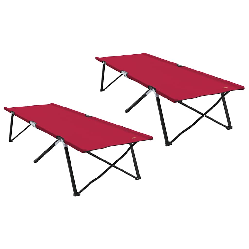 Klapp Schlafbett fürs Camping 2 pcs Rot 206 x 76 x 74 cm