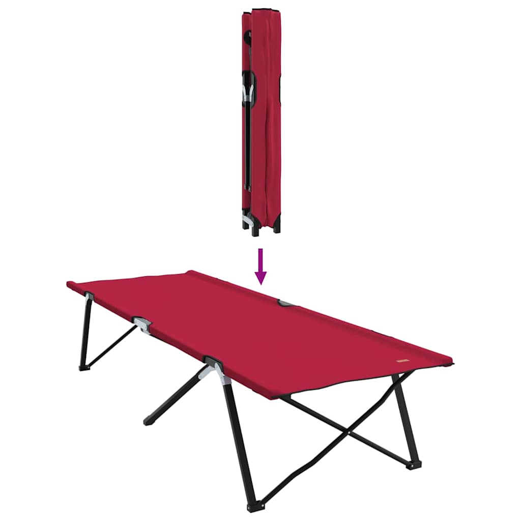 Klapp Schlafbett fürs Camping 2 pcs Rot 206 x 76 x 74 cm